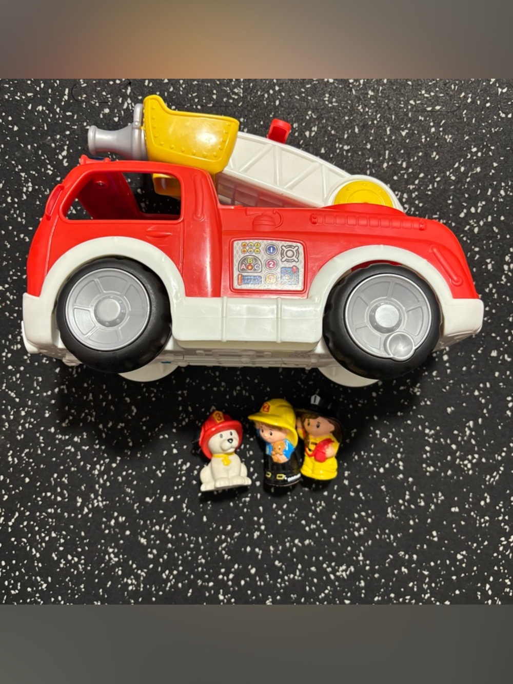 Fisher Price / Little People - Lift n Lower Fire Truck Set Lights & Sounds
